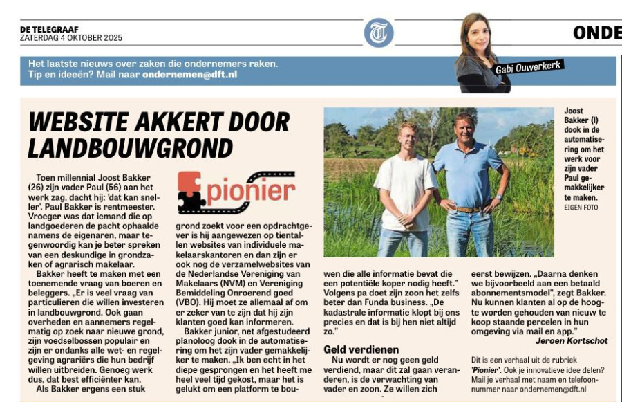 Beschikbare landbouwgrond compleet in beeld gebracht